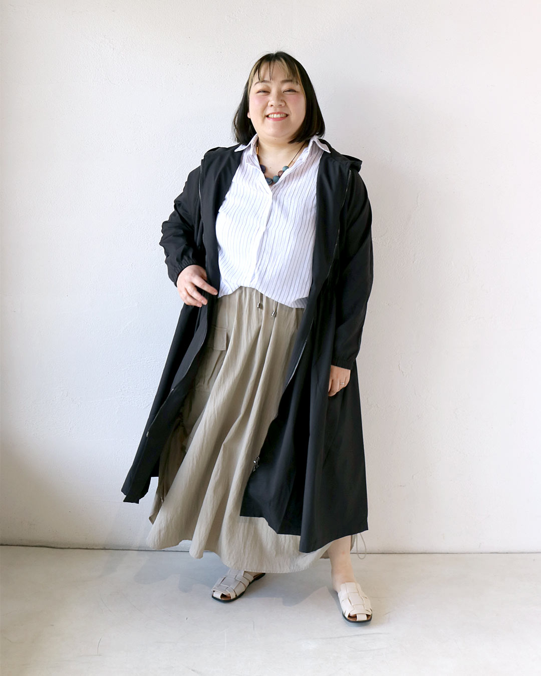 春のお出かけやご旅行にも♪ 動きやすく、気温調節もしやすいスタイル