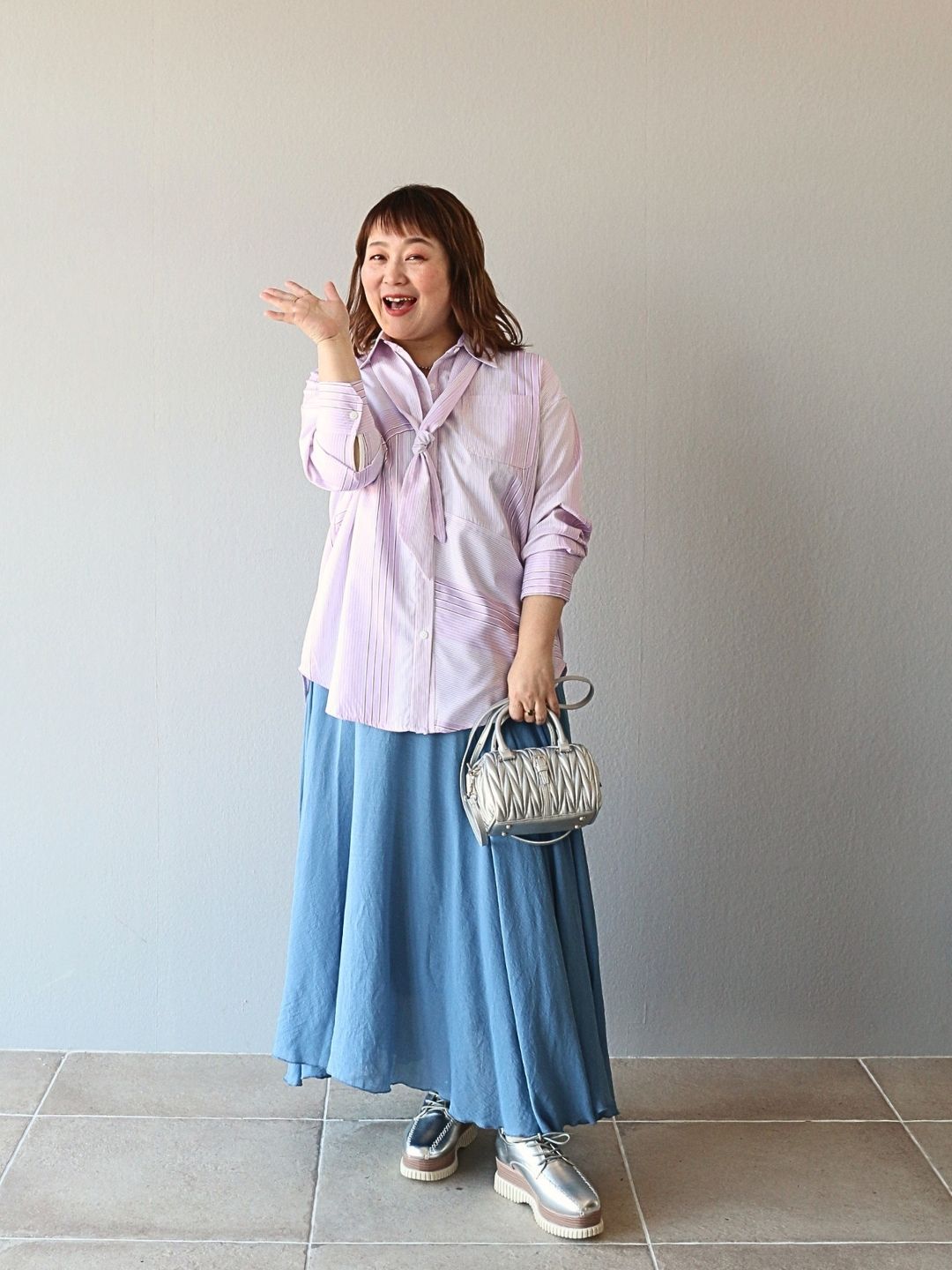 パステル×メタリックで楽しむ!春の爽やかモード