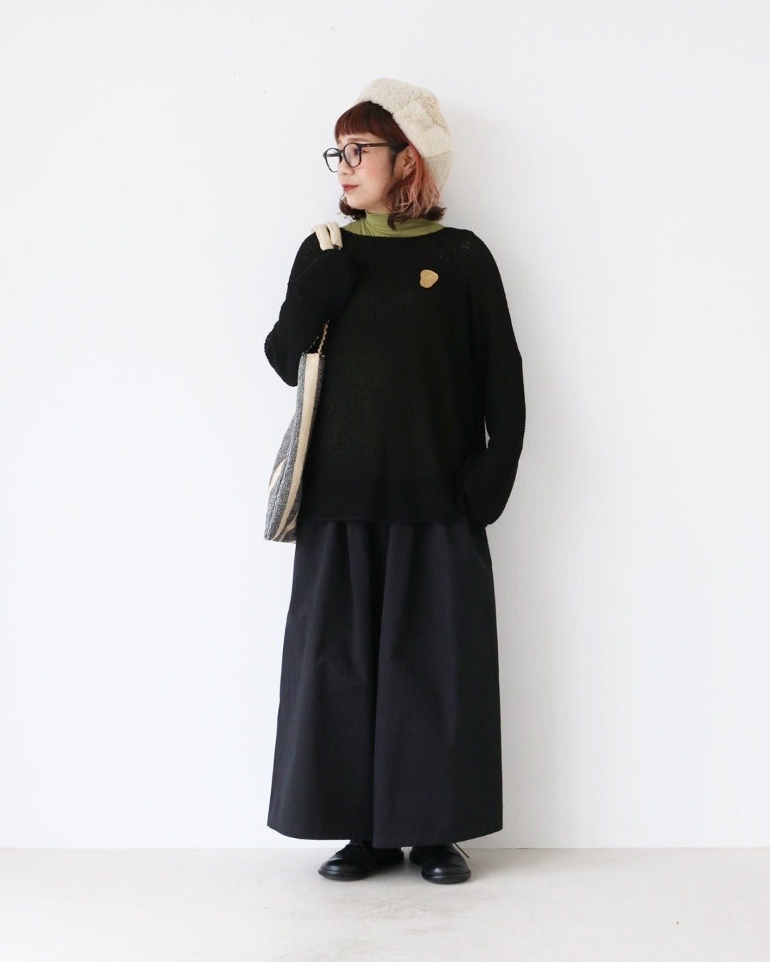 差し色ちょい足し!ブラックコーデ