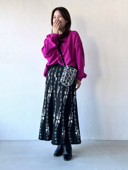 ニット柄スカートで“冬のおしゃれ”盛り上げる✨