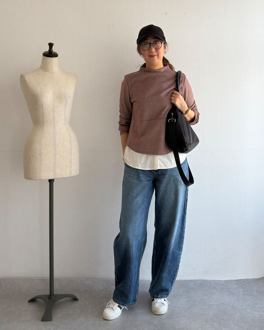 デニムでカジュアルに、楽ちんコーデ