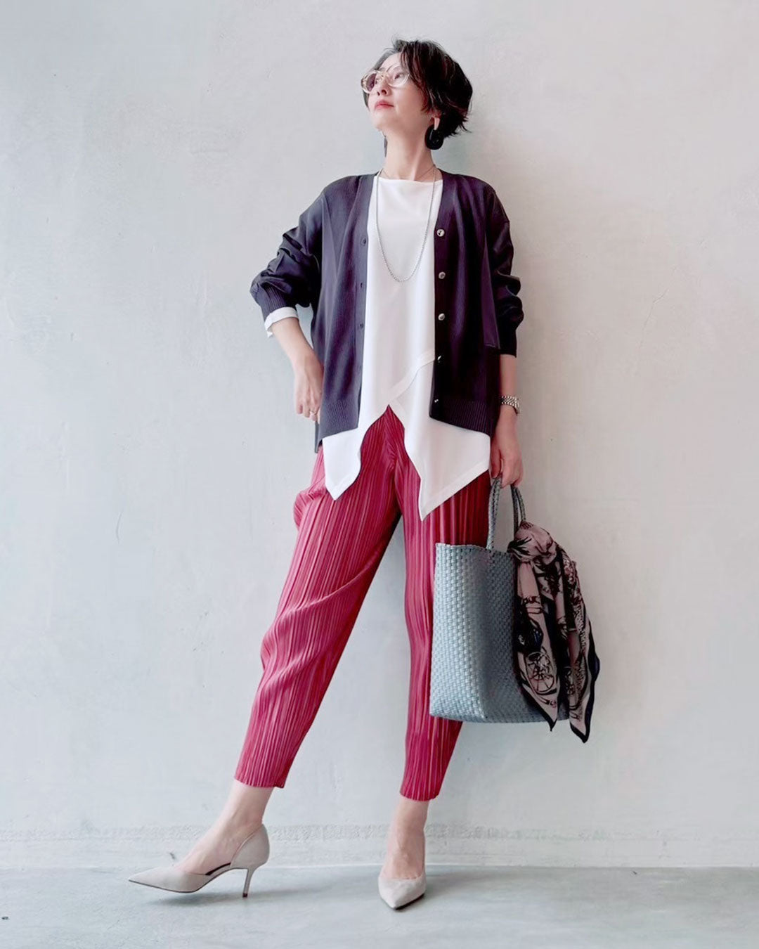 着こなし無限 プリーツパンツコーデ