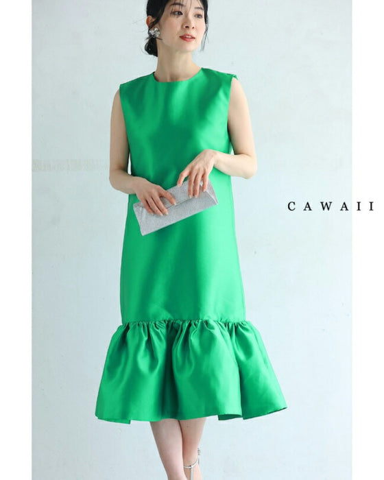 大人の艶足し花びらフリルワンピース