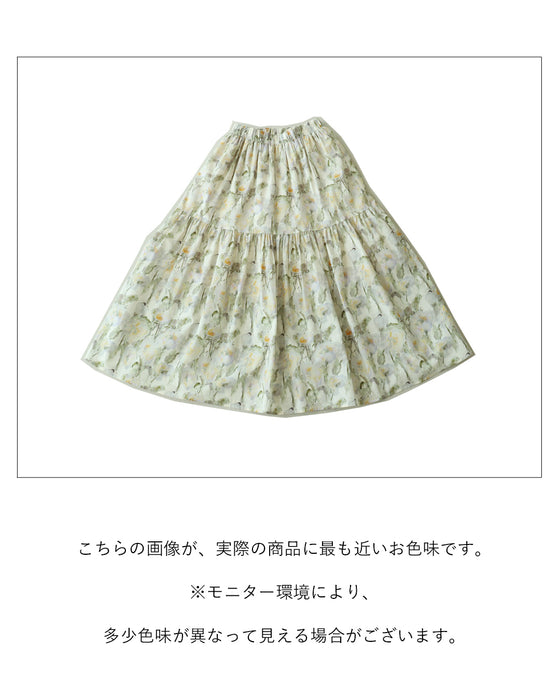 体型カバーも叶えるアンティーク花柄スカート