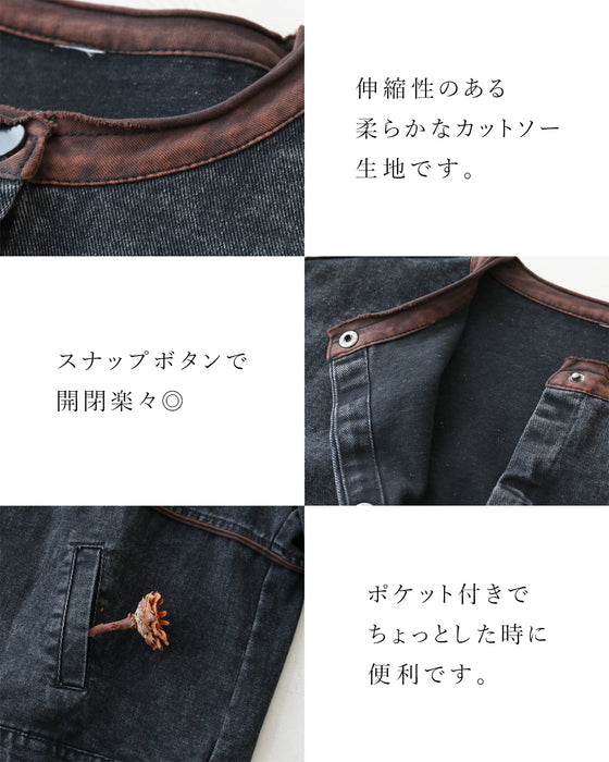 【特別再販10月19日20時販売】首元柔らか着心地なデニムアウター