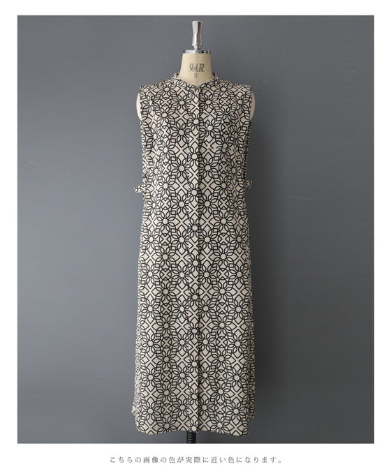 高身長さんにもオススメ。美しさ連なる華紋様のロングジレベスト