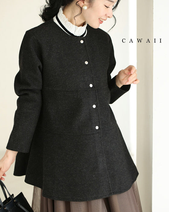 上質な肌触りのAラインシルエットライトコート