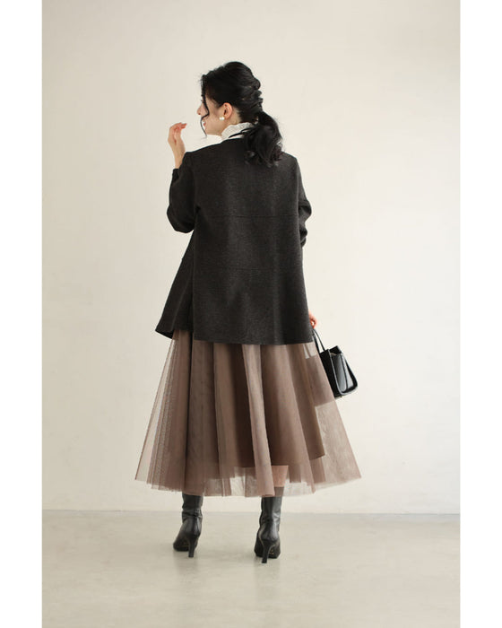 上質な肌触りのAラインシルエットライトコート