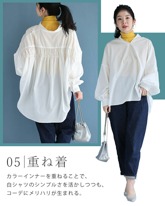 首・袖のきれいを守る 汚れ防止ブラウス