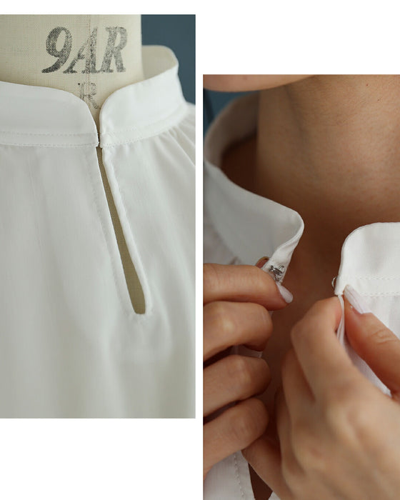 首・袖のきれいを守る 汚れ防止ブラウス