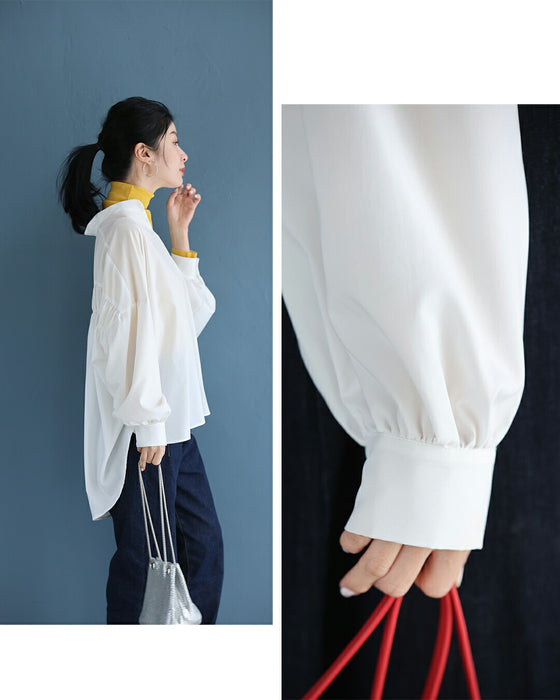 首・袖のきれいを守る 汚れ防止ブラウス