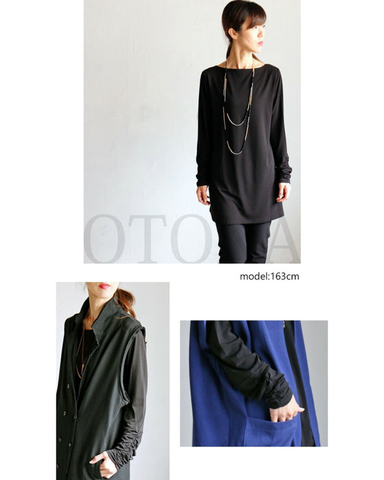 Versatile and versatile! Cuffed sleeve top