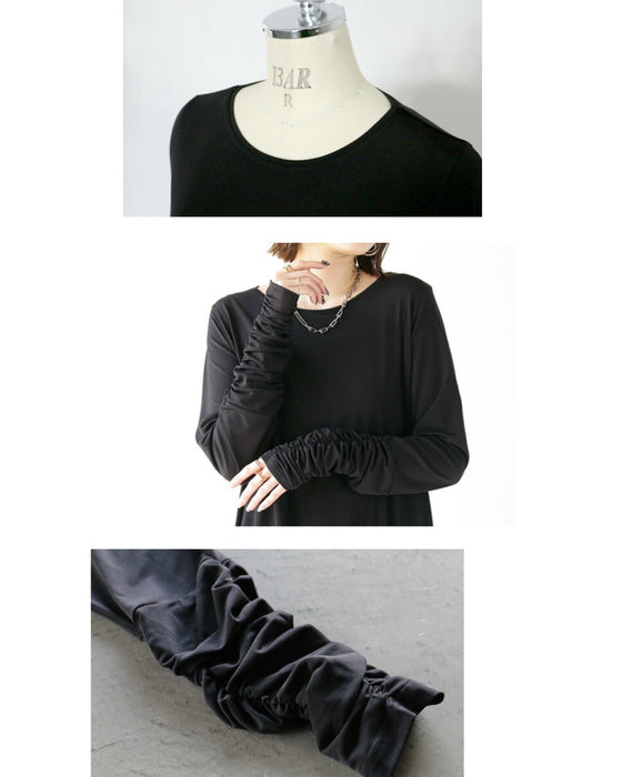 Versatile and versatile! Cuffed sleeve top