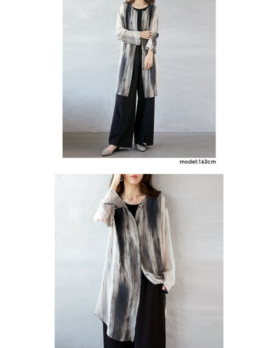 Fantasy Gradient Sheer Shirt Cardigan