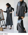 A shiny jumper skirt with a fashionable two-tone design