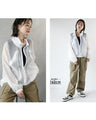 A distinctive crinkle sheer blouson