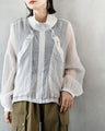 A distinctive crinkle sheer blouson