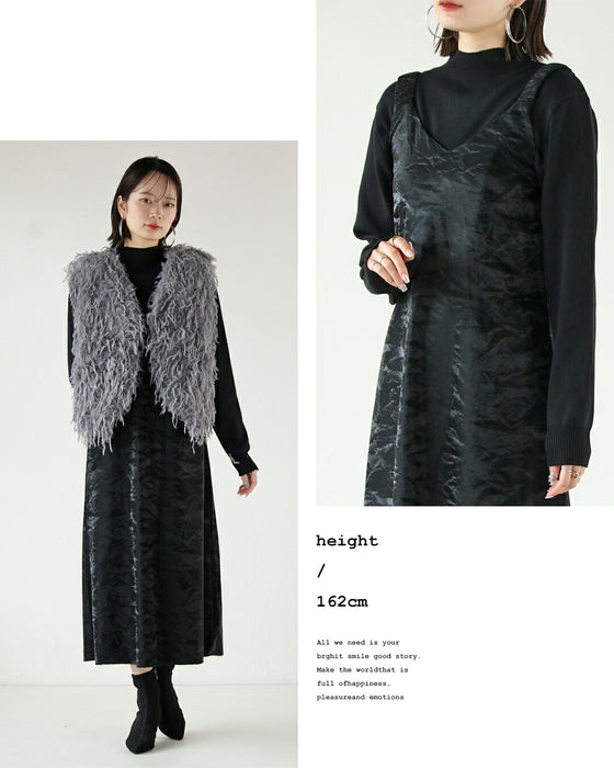 A faux leather jumper skirt with a texture that will charm adults