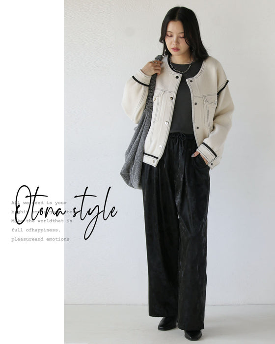 『楽きちん』オシャレなニットブルゾン