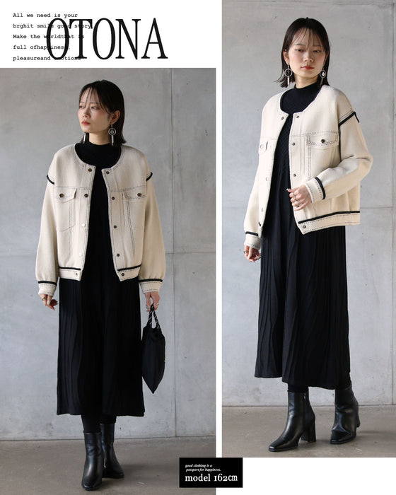 『楽きちん』オシャレなニットブルゾン