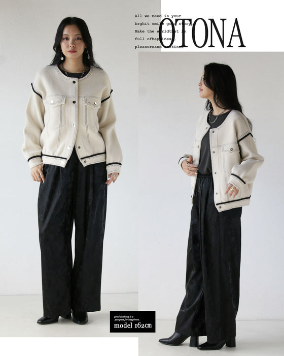 『楽きちん』オシャレなニットブルゾン
