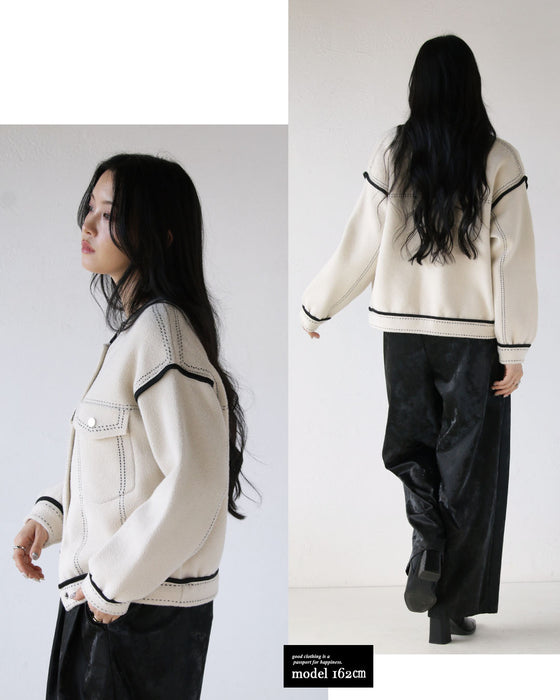 『楽きちん』オシャレなニットブルゾン