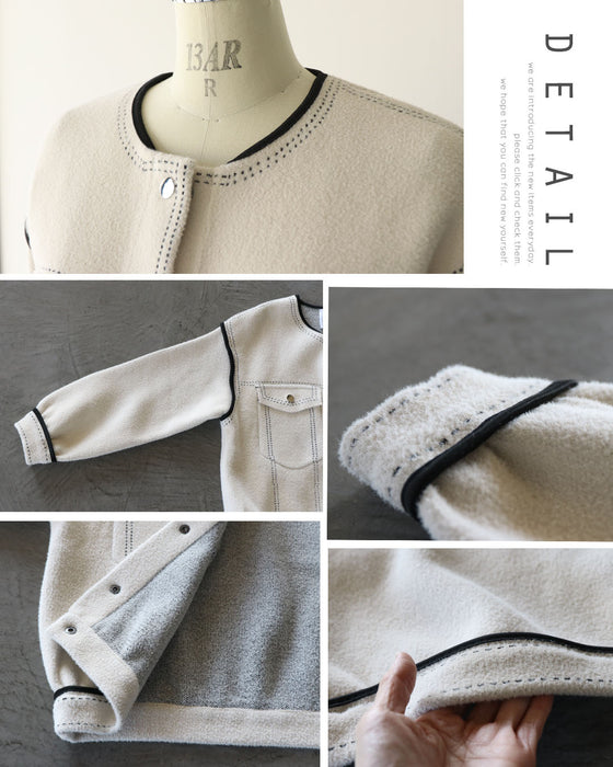 『楽きちん』オシャレなニットブルゾン