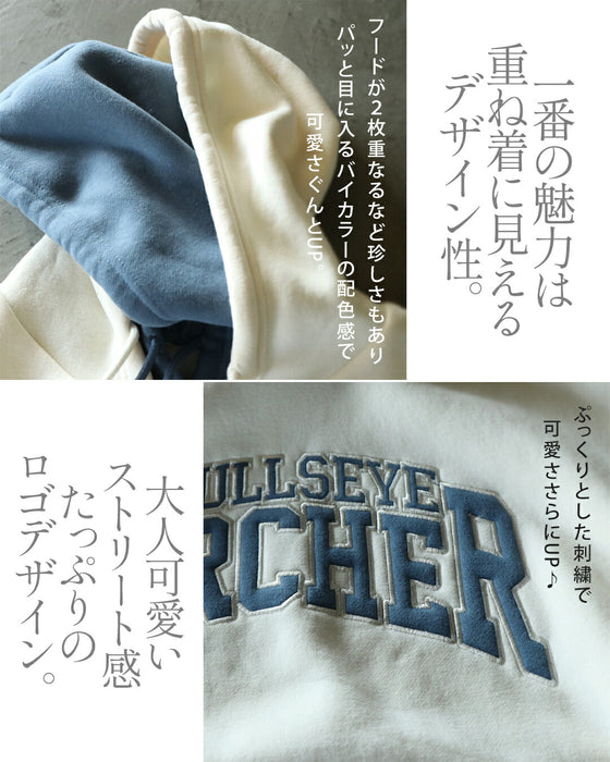 重ね着風でシャレ感UPロゴパーカー