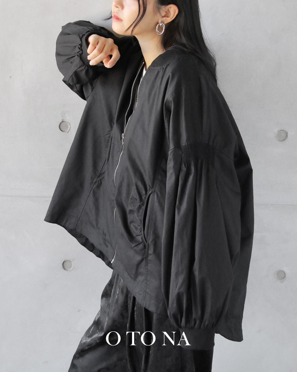 our たっぷりギャザーのきれいめブルゾン　ブラック 予約商品】ギャザーブルゾン t25737ps – ONE PEACE ONLINE