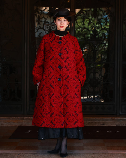 (M~L/2L~3L size) Damask pattern coat