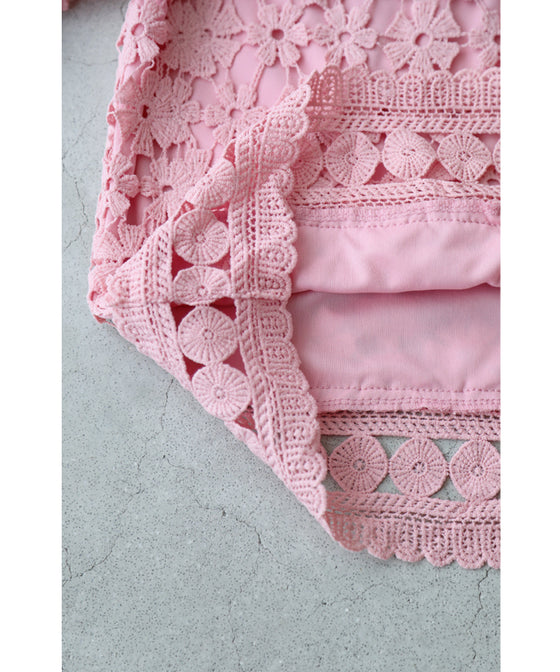 花咲カッティングレースプルオーバートップス