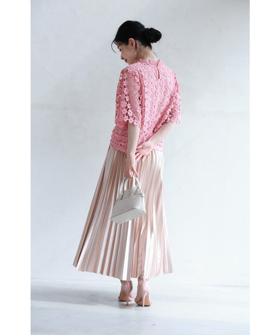 花咲カッティングレースプルオーバートップス