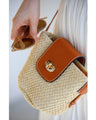 ころんと可愛い麦わら風ショルダーミニバッグ