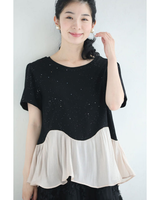 星瞬く夜空Tシャツとふんわりベールパンツ2点セット【set】