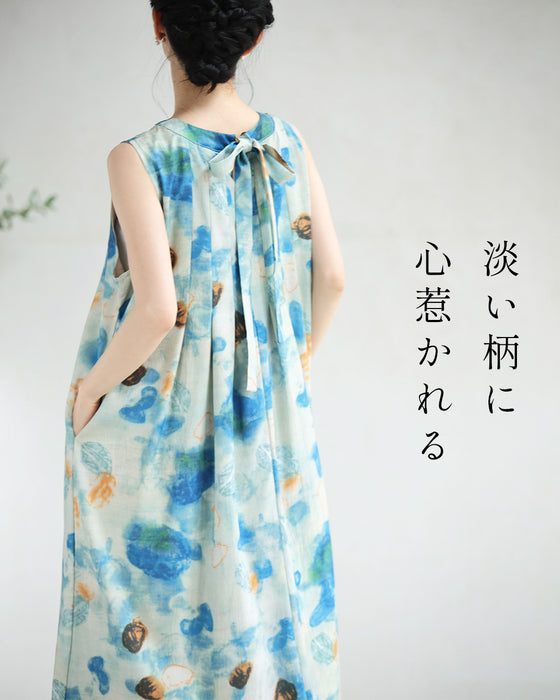 初夏のみずみずしい果物モチーフアートミディアムワンピース