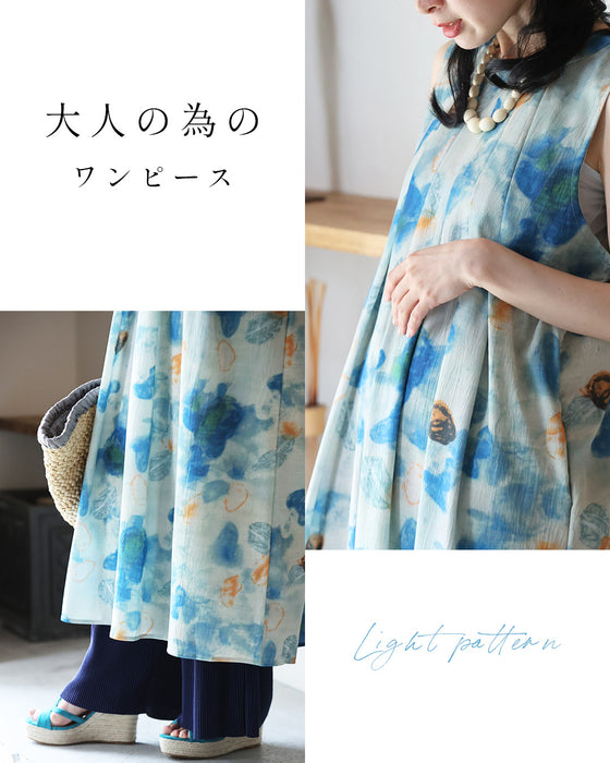 初夏のみずみずしい果物モチーフアートミディアムワンピース