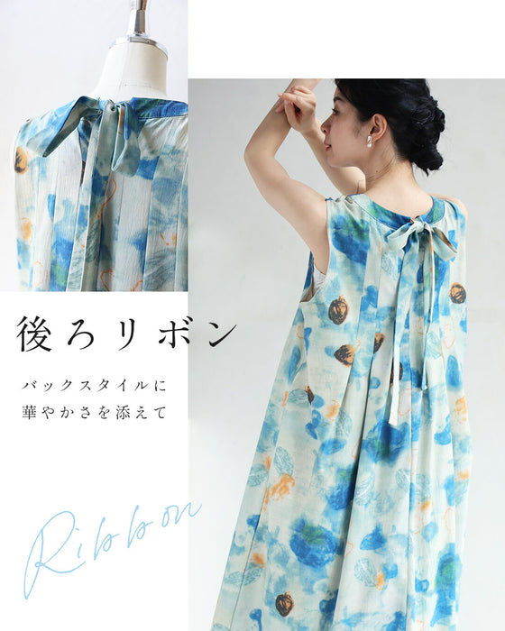 初夏のみずみずしい果物モチーフアートミディアムワンピース