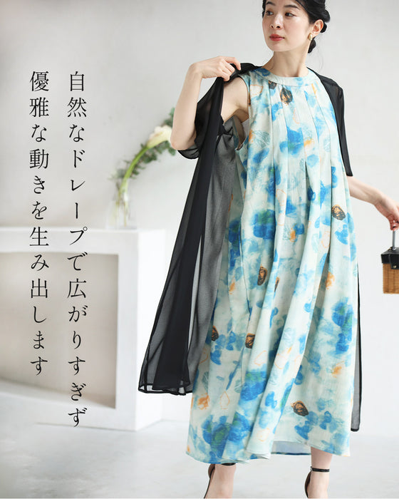 初夏のみずみずしい果物モチーフアートミディアムワンピース