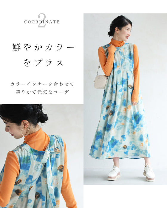 初夏のみずみずしい果物モチーフアートミディアムワンピース