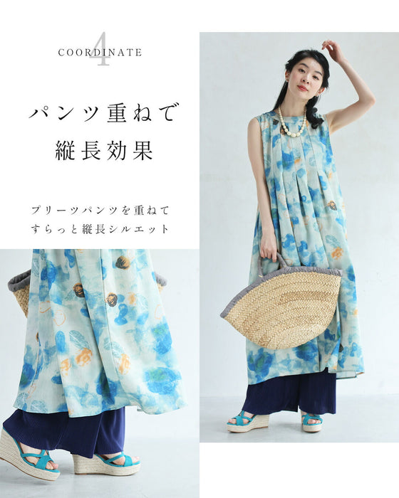 初夏のみずみずしい果物モチーフアートミディアムワンピース