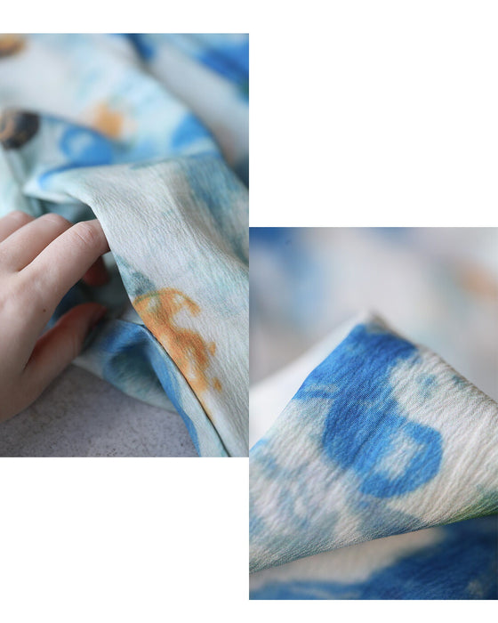 初夏のみずみずしい果物モチーフアートミディアムワンピース