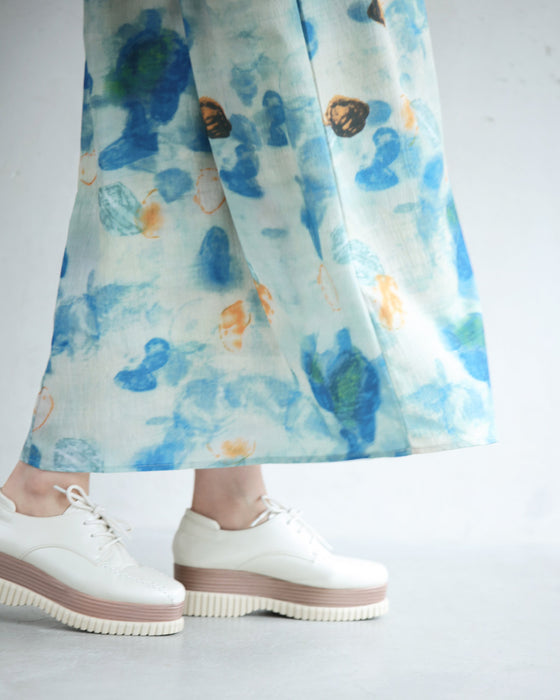 初夏のみずみずしい果物モチーフアートミディアムワンピース