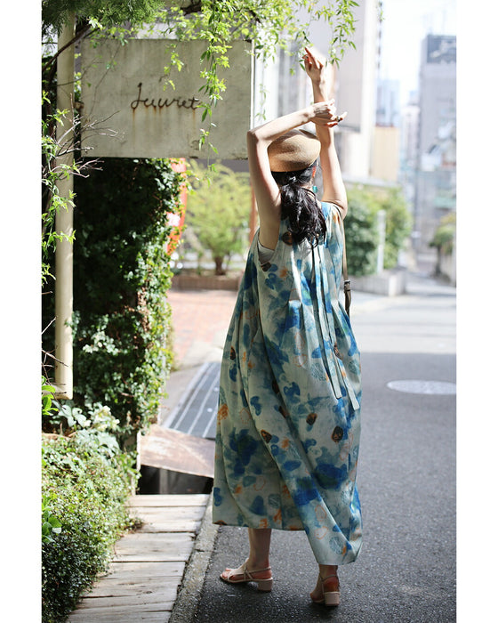 初夏のみずみずしい果物モチーフアートミディアムワンピース