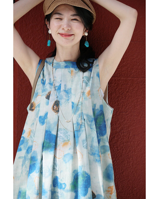 初夏のみずみずしい果物モチーフアートミディアムワンピース