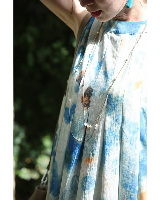 初夏のみずみずしい果物モチーフアートミディアムワンピース