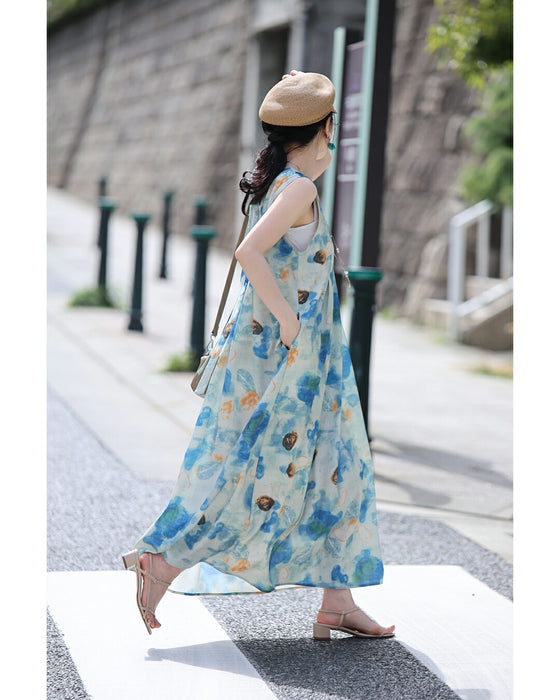 初夏のみずみずしい果物モチーフアートミディアムワンピース