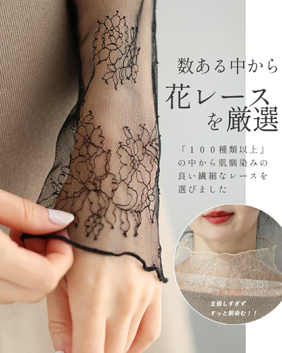 線画の花咲くレースインナー