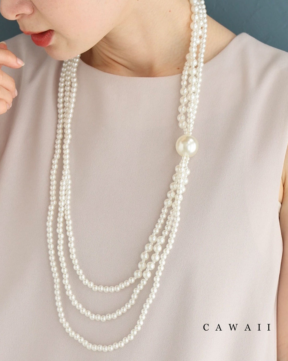 一粒が束ねる3連パールネックレス – ONE PEACE ONLINE