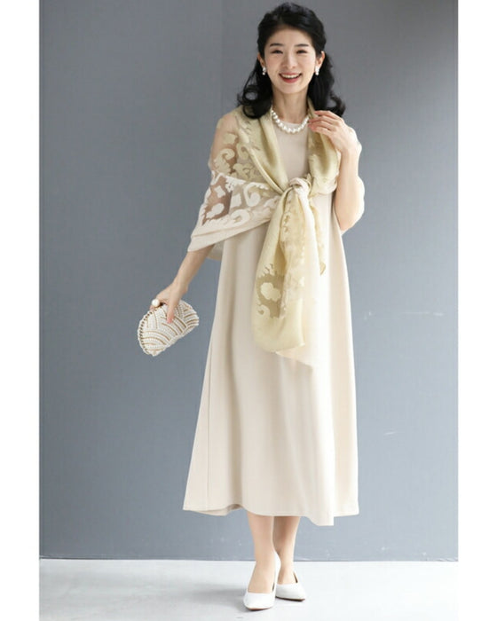 【コーデセット】セレモニーから普段まで 1日着ても疲れない 伸縮スーツ ジャケット ワンピース2点セット