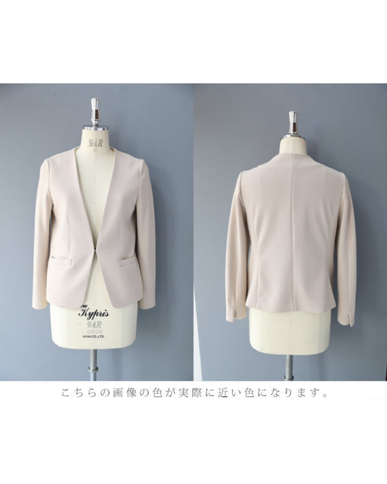 【コーデセット】セレモニーから普段まで 1日着ても疲れない 伸縮スーツ ジャケット ワンピース2点セット